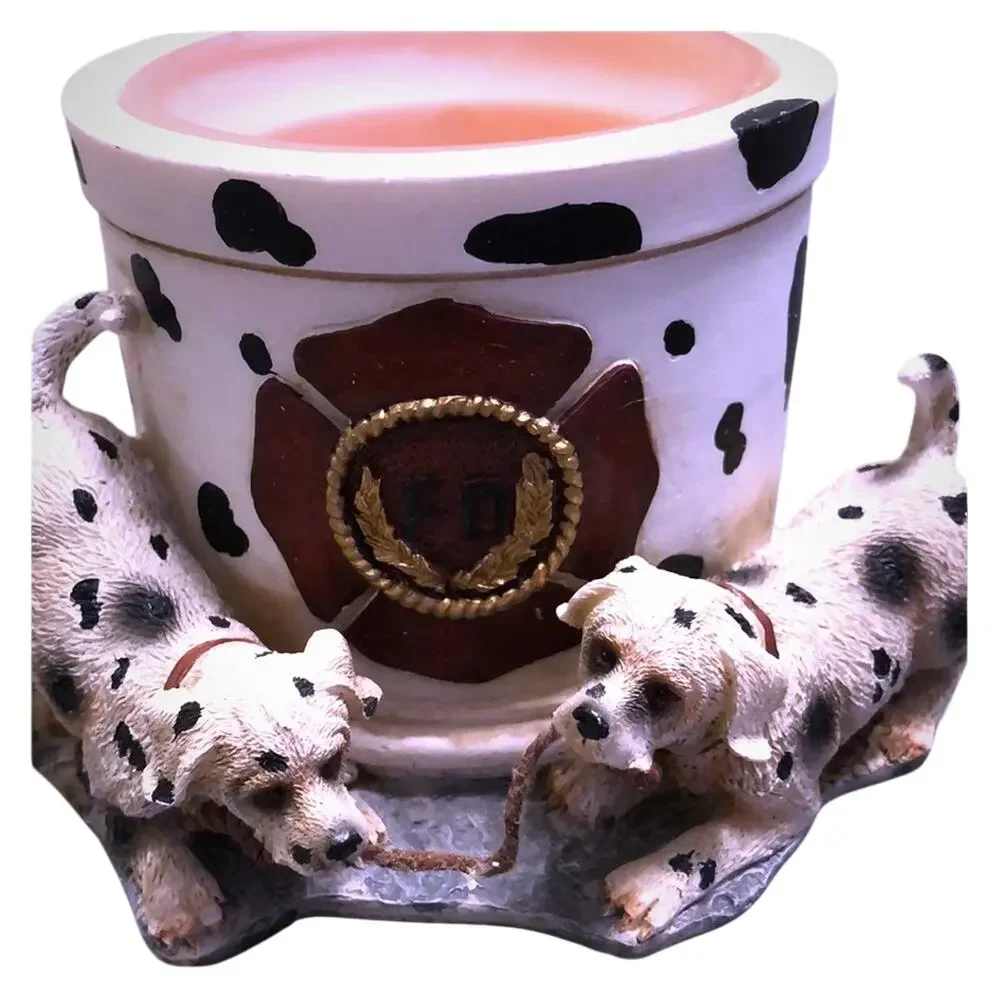 Vanmark Red Hats of Courage Dalmatians Candleholder FireFighter